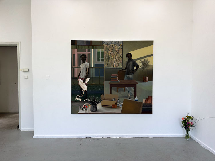 Eniwaye Oluwaseyi, installation view, Rijksakademie Open Studios, Amsterdam. Photo: Martin Kennedy.