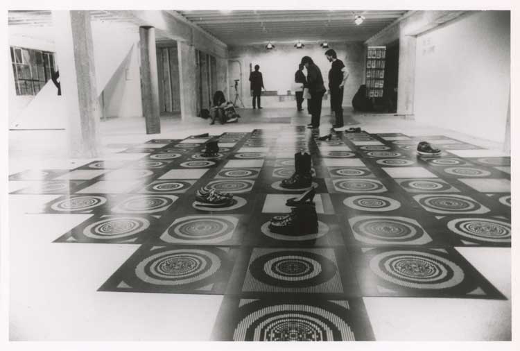 Sonya Rapoport, Shoe-Field Map, 1982. Courtesy Estate of Sonya Rapoport.