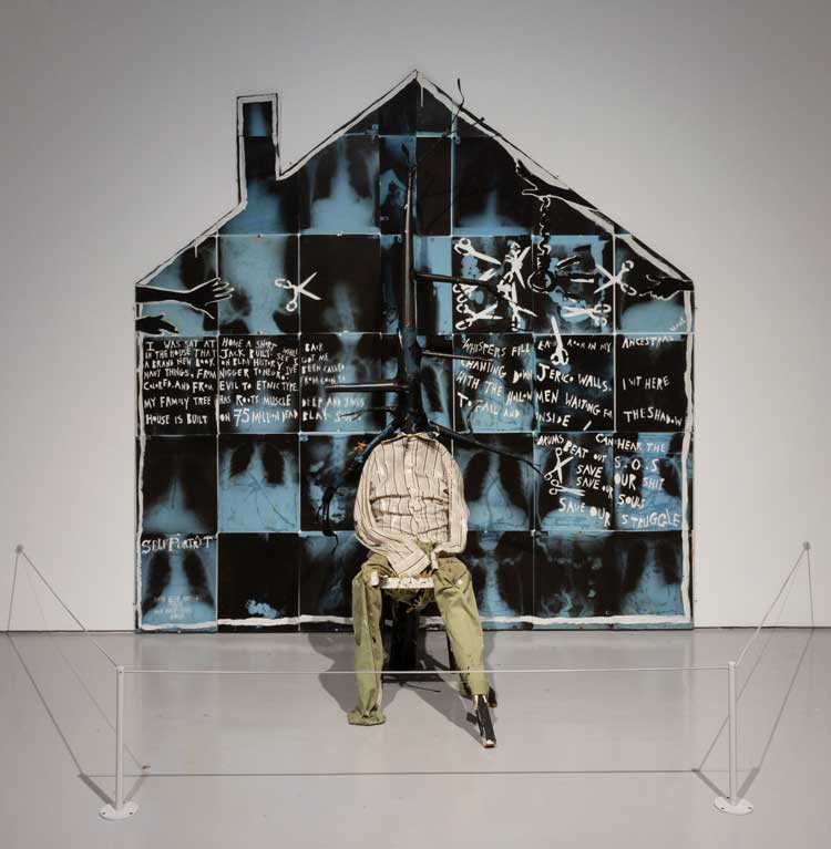 Donald Rodney. The House that Jack Built, 1987. Mixed media. Installation view, Donald Rodney: Visceral Canker, Spike Island, Bristol, 2024. Photo: Lisa Whiting.