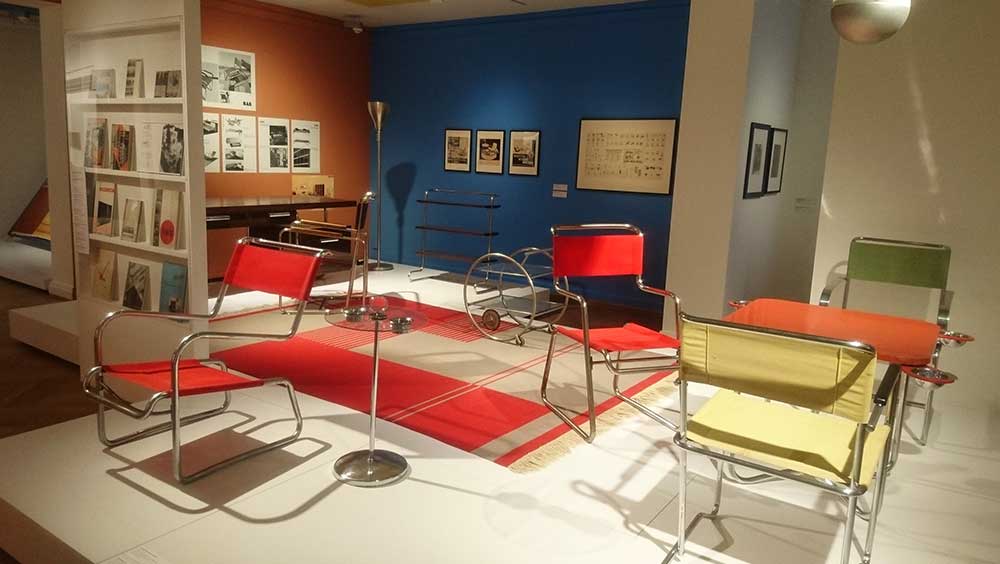 Tubular steel furniture collection within the exhibition Hej Rup! The Czech Avant-Garde at the Bröhan Museum, Berlin. Installation design: Katleen Arthen. Photo: Sabine Schereck.