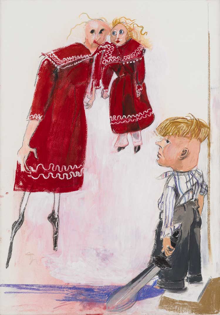 Paula Rego. Split, 2017. Pastel on paper on aluminium, 102 x 67 cm. © Ostrich Arts Ltd. Courtesy Ostrich Arts Ltd and Victoria Miro.
