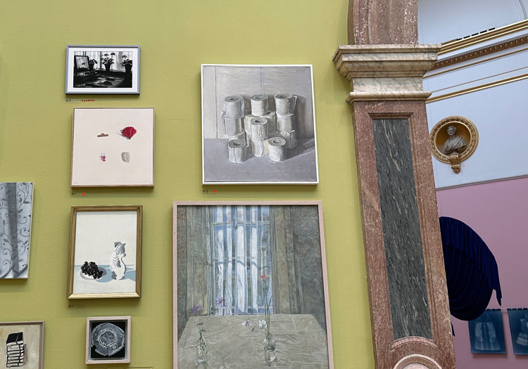 Top centre: James Lloyd, Toilet Rolls, Royal Academy Summer Exhibition 2023. Photo: Martin Kennedy.