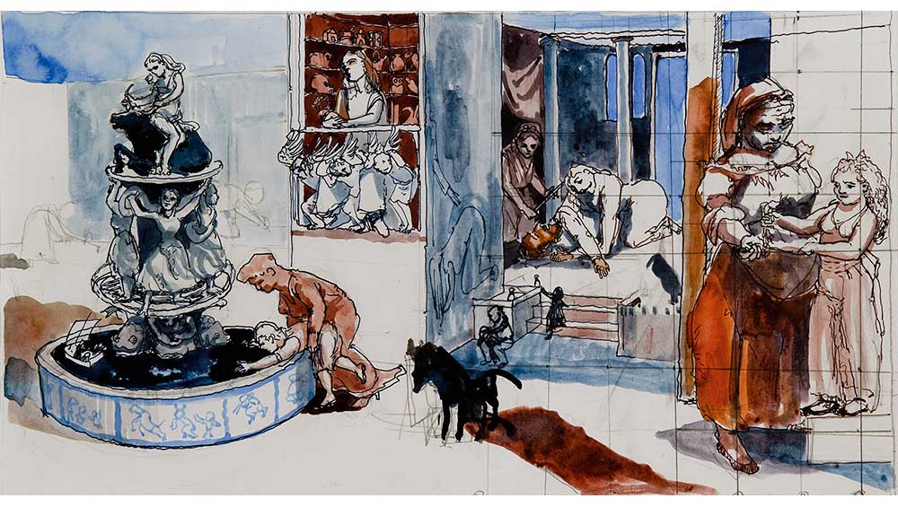 Portrait of artist Paula Rego in her studio with Crivelli's Garden, 1990. © Ostrich Arts Ltd. Photo: The National Gallery, London.