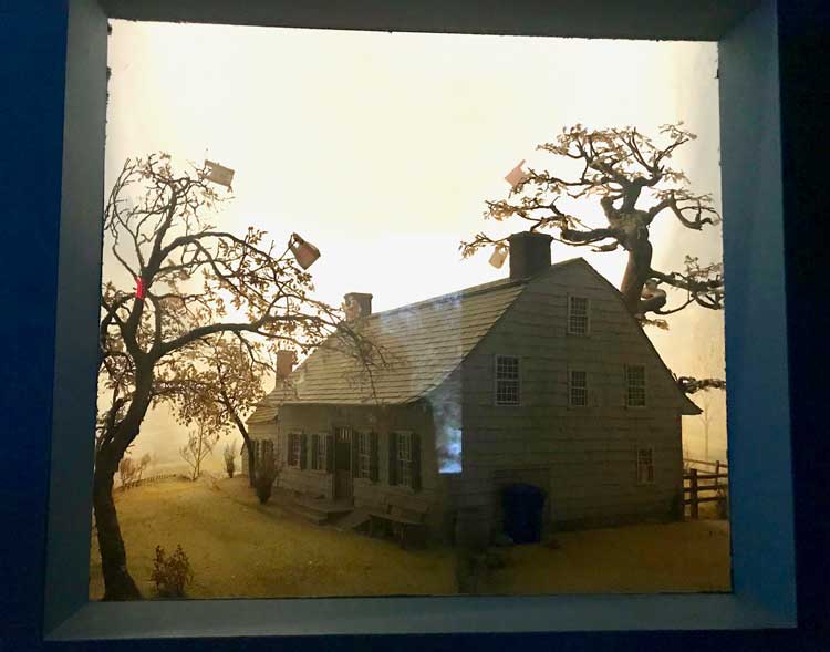 Albert Fehrenbacher. Model of Nicholas Schenk House, 1970. Modified by Duke Riley, 2021-22. Brooklyn Museum, prop1-29.1283. Photo: Marie Pohl.