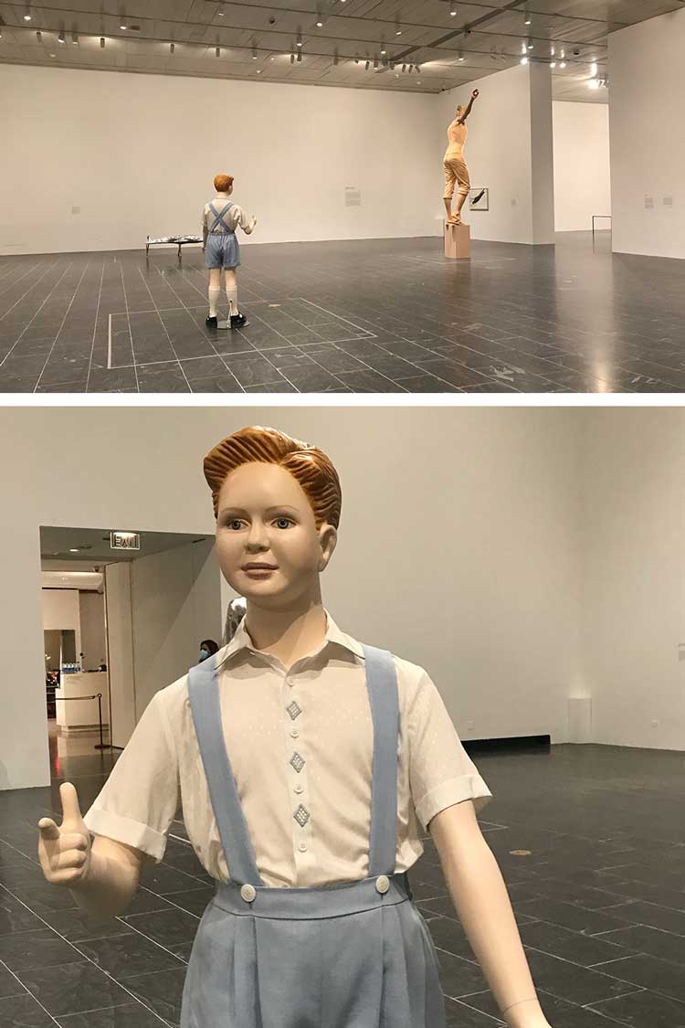 Charles Ray. Boy, 1992. Painted fibreglass, steel, fabric and glass, 181.6 x 99.7 x 52.1 cm, Whitney Museum of American Art, New York, Purchase, with funds from Jeffrey Deitch, Bernardo Nadal-Ginard, and Penny and Mike Winton. Photo: Marie Pohl.
