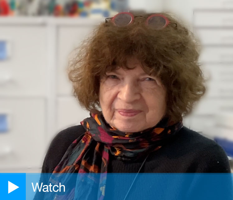 Jasia Reichardt speaking to Studio International about the Themerson Archive, London, February 2022. Photo: Martin Kennedy.