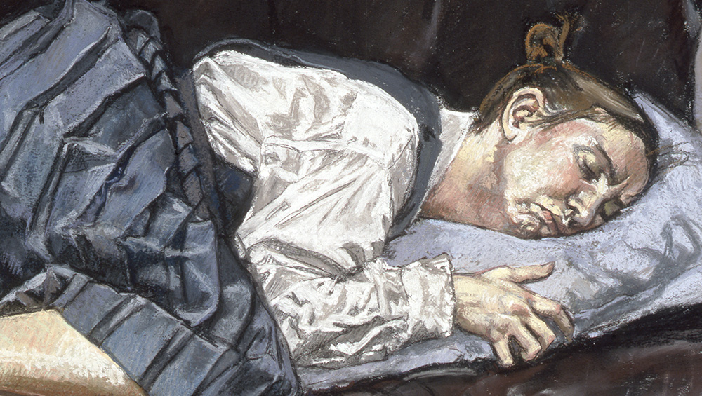 Paula Rego. Wife Cuts off Red Monkey's Tail, 1981. Acrylic on paper, 68 x 101 cm. Private collection. © Paula Rego, courtesy of Marlborough, New York and London.