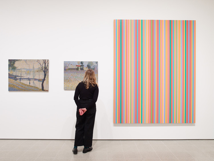 Bridget Riley, installation view, Hayward Gallery 2019. © Bridget Riley 2019. Photo: Stephen White & Co.