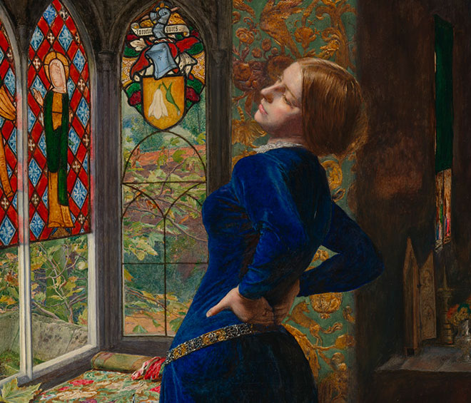 John Everett Millais. Mariana, 1851. Oil on mahogany, 59.7 × 49.5 cm. © Tate, London.