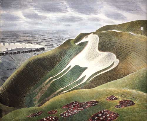 Eric Ravilious, The Westbury Horse, 1939. Reproduced by kind permission
of the Towner Art Gallery.