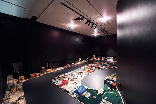 Hedy Ritterman. One man in his time, exhibition entrance, Jewish Museum of Australia 2016-2017.