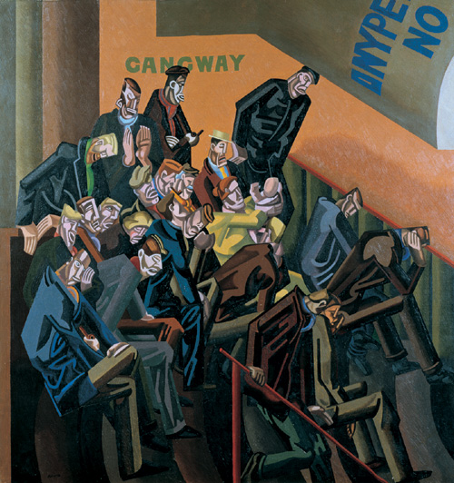 William Roberts. At the Hippodrome (The Gods), 1921, oil on canvas, 97.8 x 92.6cm, Leicester Museum and Art Gallery © Estate of John David Roberts. Reproduced by permission of the William Roberts Society © Leicester Museum and Art Gallery