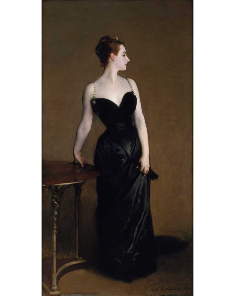 John Singer Sargent, Madame X (Madame Pierre Gautreau), 1883–84. Oil on canvas, 82 1/8 x 43 1/4in (208.6 x 109.9cm). Arthur Hoppock Hearn Fund, 1916. The Metropolitan Museum of Art.