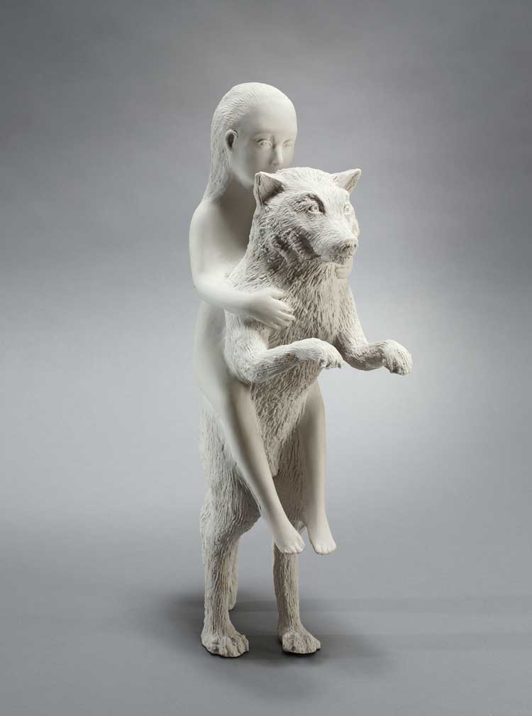 Kiki Smith, Woman with Wolf, 2003. Photo: Kerry Ryan McFate. Courtesy Pace Gallery.