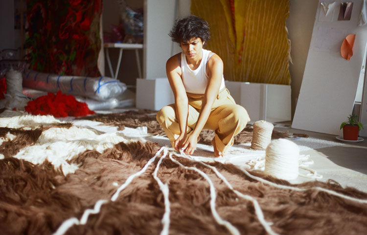 Sagarika Sundaram in her studio at the World Trade Center, New York. Photo: Anita Goes.