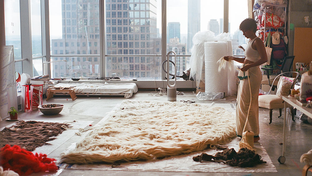 Sagarika Sundaram in her studio at the World Trade Center, New York. Photo: Anita Goes.