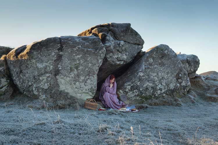 Jill Smith: Zodiac Journey, Capricorn. Old Grandmother Turtle rocks, Callanish, Isle of Lewis, 9 January 2024. Photo: Mhairi Law.