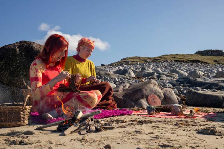 Jill Smith: Zodiac Journey, Aries. Beach by Tigh nan Cailleachean Dubha, Mealista, Isle of Lewis, 20 March 2024. Photo: Mhairi Law.