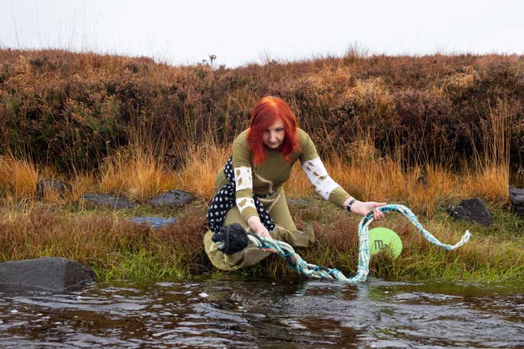 Jill Smith: Zodiac Journey, Scorpio. Grimersta River, Isle of Lewis. 6 November 2023. Photo: Mhairi Law.