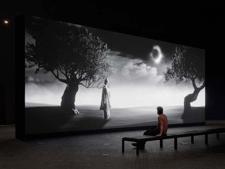 Larissa Sansour, As If No Misfortune Had Occurred in the Night, 2022. Photo: Tuomas Uusheimo / Amos Rex.