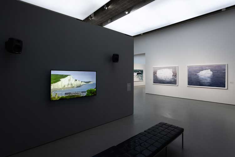 Emma Stibbon: Melting Ice | Rising Tides, installation view, Towner Eastbourne, 2024. Photo: Rob Harris.