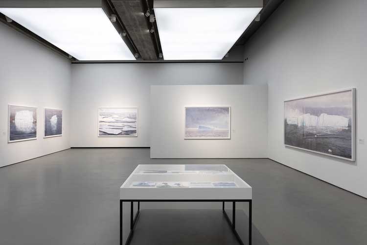 Emma Stibbon: Melting Ice | Rising Tides, installation view, Towner Eastbourne, 2024. Photo: Rob Harris.