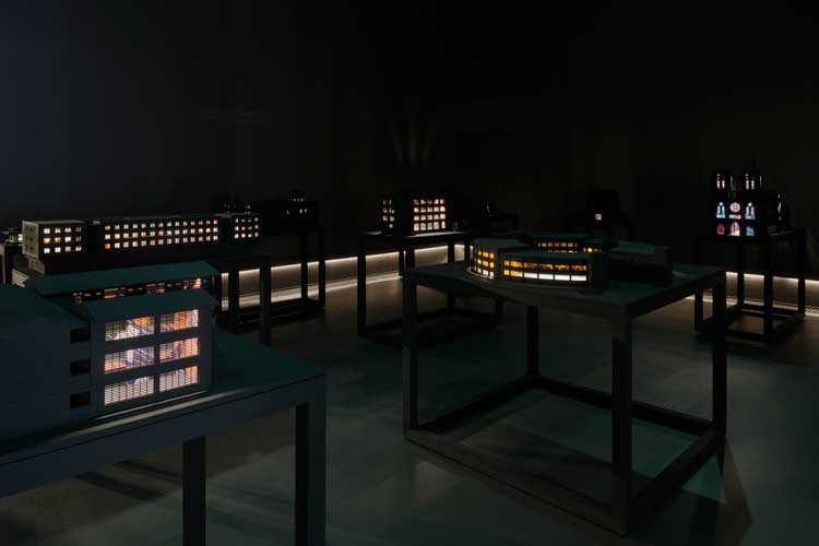 Sanctuary City, installation view, Yinka Shonibare CBE: Suspended States, Serpentine South, 2024. © Yinka Shonibare CBE 2024. Photo: © Jo Underhill. Courtesy Yinka Shonibare CBE and Serpentine.