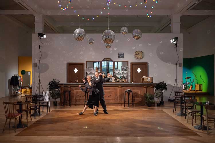 Zineb Sedira: Le Bal Tango Performance, installation view: Whitechapel Gallery, London, 15 February – 12 May 2024. Courtesy Whitechapel Gallery. Photo: Damian Griffiths.