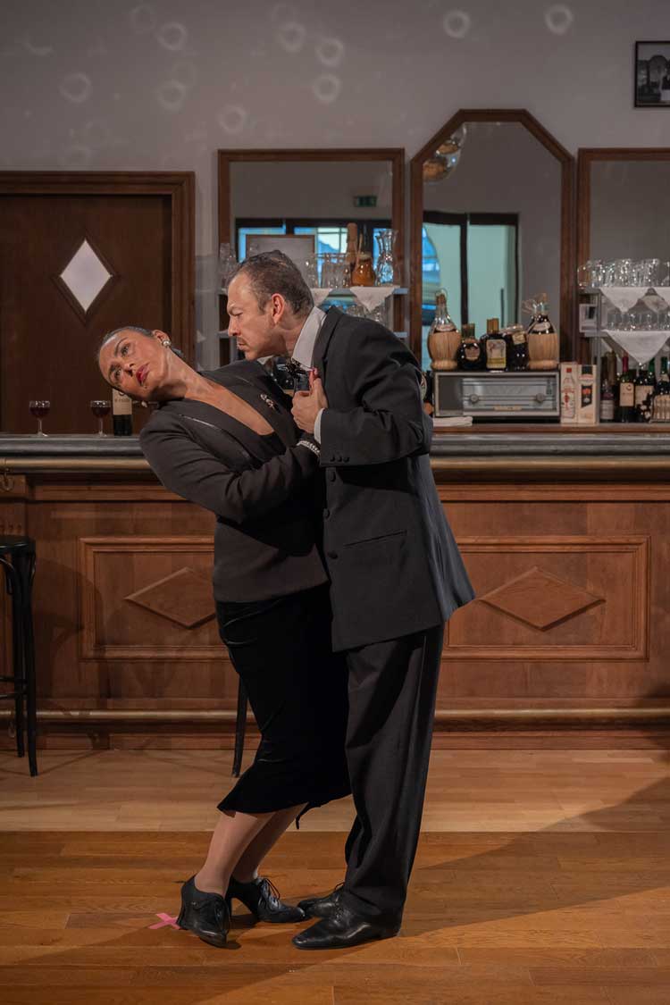 Zineb Sedira: Le Bal Tango Performance, installation view: Whitechapel Gallery, London, 15 February – 12 May 2024. Courtesy Whitechapel Gallery. Photo: Damian Griffiths.