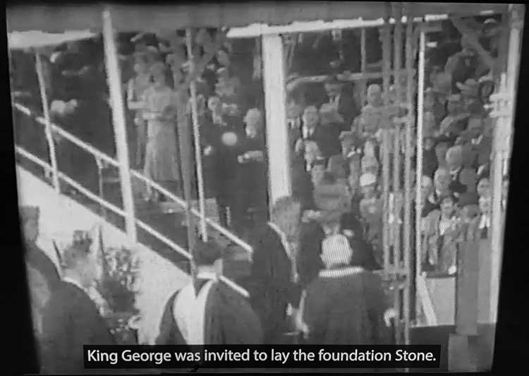 King George at the ceremony for the laying of the foundation stone, June 1933. Photo: Bronac Ferran.