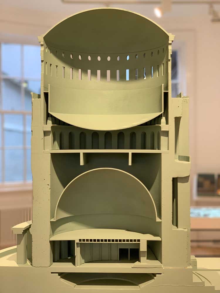 Hamburg Planetarium, 1930. Sectional model, 1:75. Maximilian Svendsen, 2021. Oslo School of Architecture and Design. Photo: Bronac Ferran.