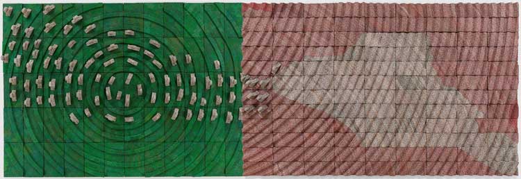Elias Sime. Veiled Whispers, 2021. Courtesy the artist and James Cohan Gallery. Photo: Thomas Barratt