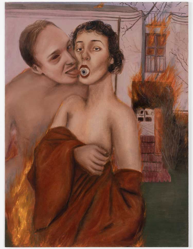 Agata Słowak, Byclo Ci Zimno w Moim Cieniu (You Were Cold in My Shadow), 2023. Oil on canvas, 31 1/2 x 23 5/8 in (80 x 60 cm). Courtesy of the artist, Foksal Gallery Foundation, Warsaw, and Fortnight Institute, New York.