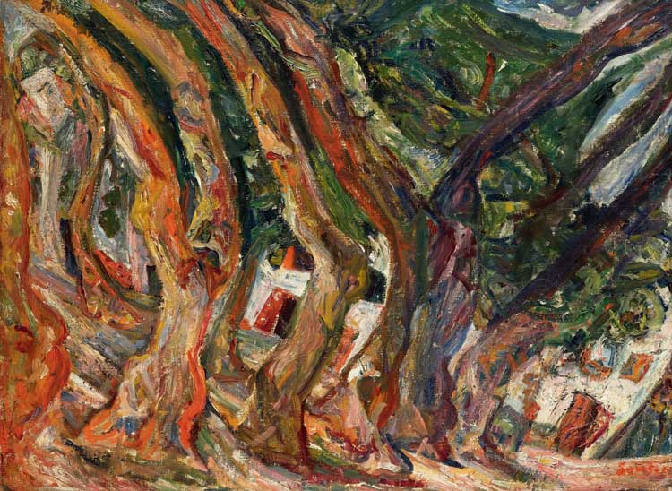 Chaim Soutine, Les Platanes a Ceret, c1920. Oil on canvas. Collection Diethard Leopold. Image courtesy of Sotheby's.