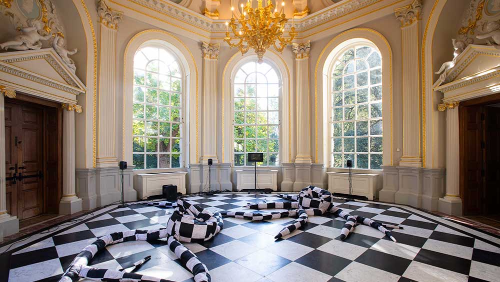 Libby Heaney, Shadowscapes (Wilderness Within), 2025. Installation view, Orleans House Gallery, London. Photo: Max Colson.