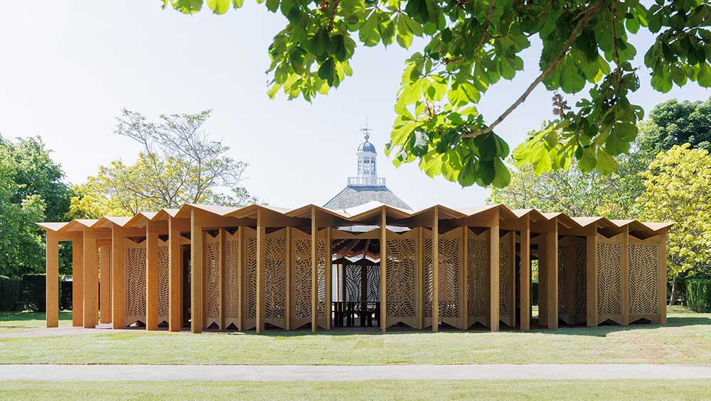Serpentine Pavilion 2023, London, designed by Lina Ghotmeh. Photo: Veronica Simpson.