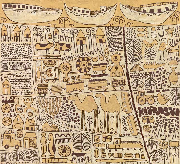 Marina Strocchi, The Territory, 2002. Acrylic on linen, 183 x 200.2 cm. © the artist.