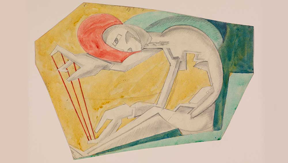 Helen Saunders. Cabaret, c1913-14. Drawing. The Courtauld, London (Samuel Courtauld Trust). © Estate of Helen Saunders.