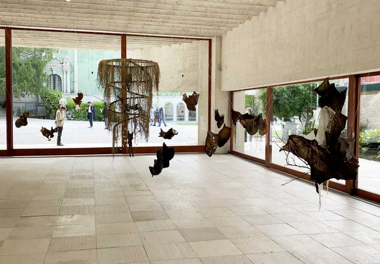 Máret Ánne Sara, installation view, Sámi Pavilion (Nordic Countries), Venice Biennale 2022. Photo: Martin Kennedy.