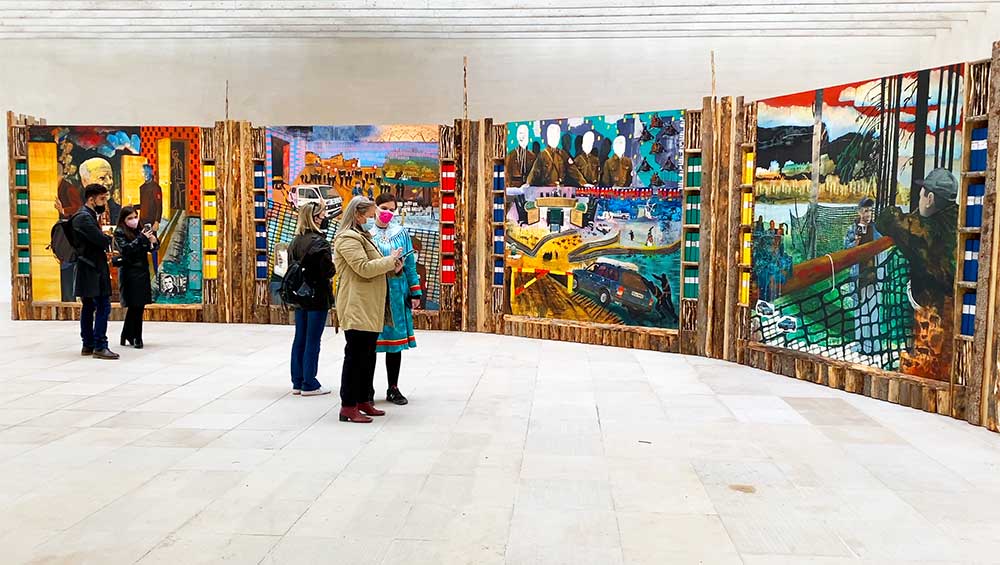 Anders Sunna, installation view, Sámi Pavilion (Nordic Countries), Venice Biennale 2022. Photo: Martin Kennedy.