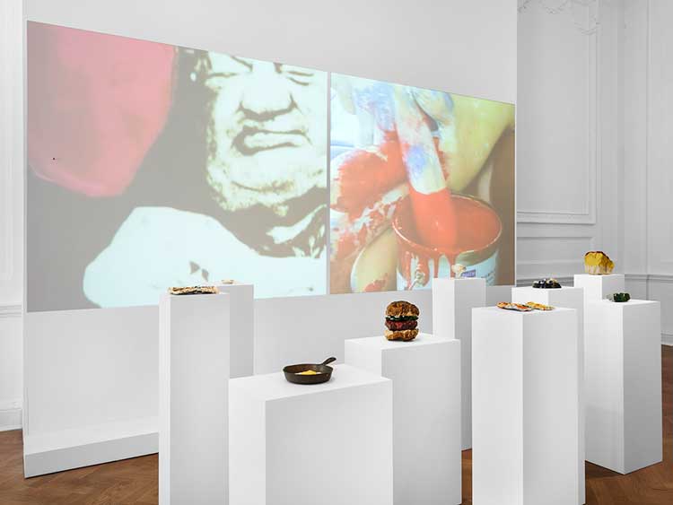 Installation view of Sturtevant: Dialectic of Distance. Sturtevant Oldenburg Store at Thaddaeus Ropac London, 2022. Photo: Eva Herzog. © Estate Sturtevant, Paris. Courtesy Thaddaeus Ropac gallery, London · Paris · Salzburg · Seoul.