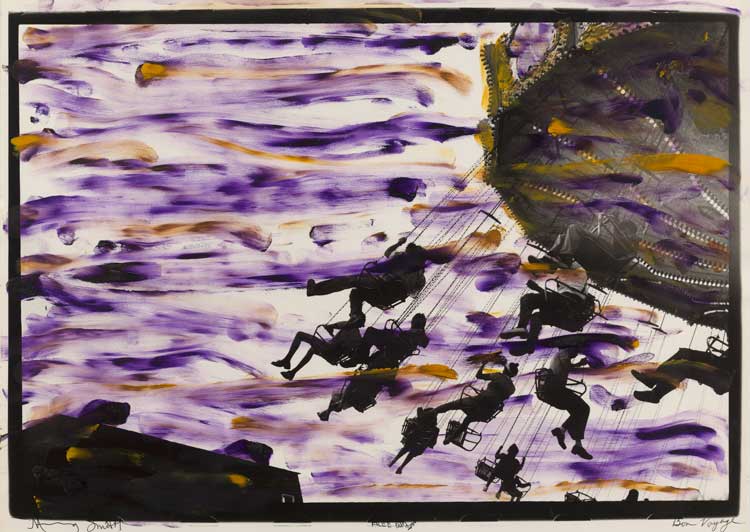Ming Smith, Freedom (painted), oil paint on vintage silver gelatin print, unique 27.8 x 35.3 cm (11 x 14 in). Image courtesy the artist and Pippy Houldsworth Gallery, London. © Ming Smith 2022.