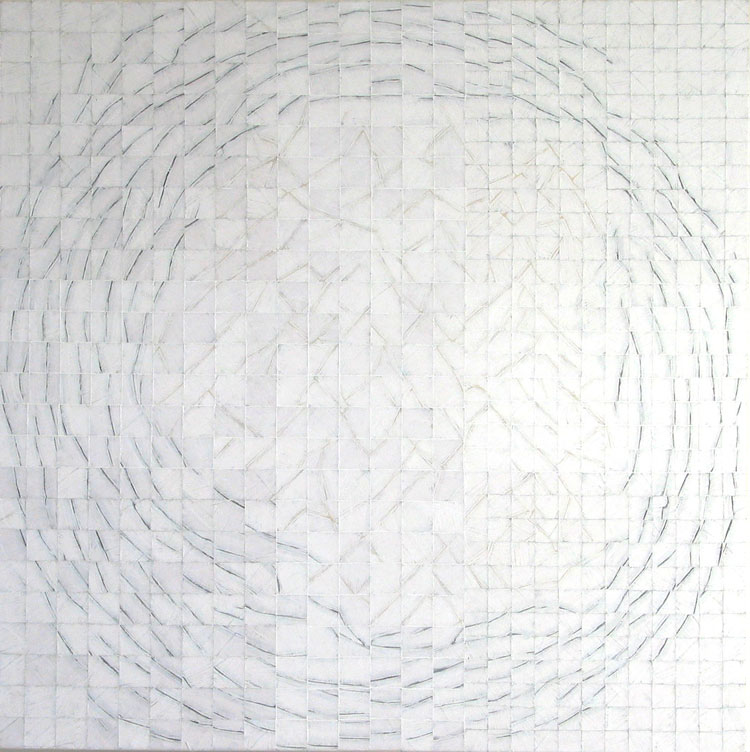 Rebecca Salter, Untitled G15, 1991. Mixed media on canvas, 122 x 122 cm (48 x 48 in). © the artist.