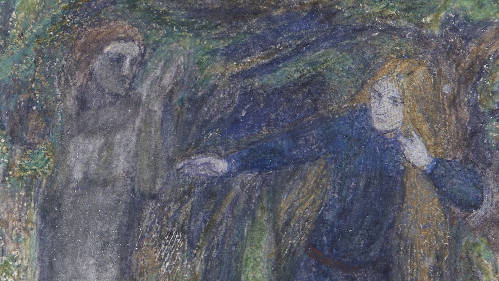 Lizzie Siddal. The Haunted Wood, 1856. Gouache on paper.
