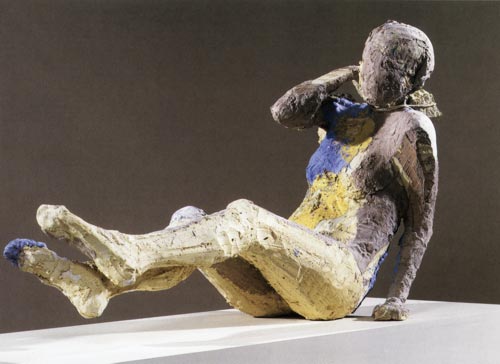 Manuel Neri. La Palestra no. 3, plaster with dry pigment, steel armature, polystyrene and burlap, 30 x 51 x 17.5 in.