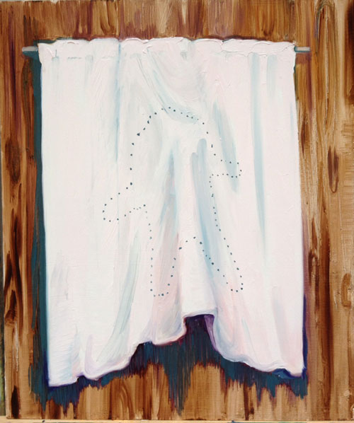 Lise Stoufflet
. Caché, 2014.
Oil on wood, 40 x 30 cm.