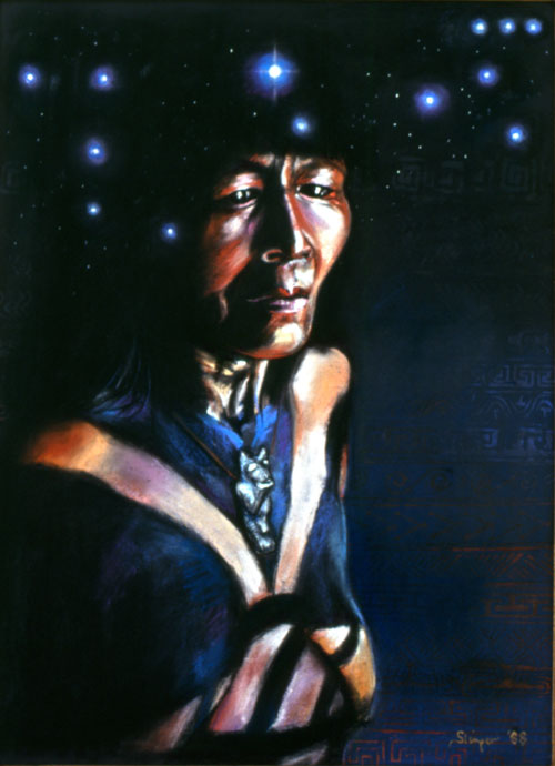 Penny Slinger. Sirius - The Next World Calls (Arawak Art), 1988. Pastel on paper, 31.5 x 22.5 in. Courtesy and copyright Penny Slinger.