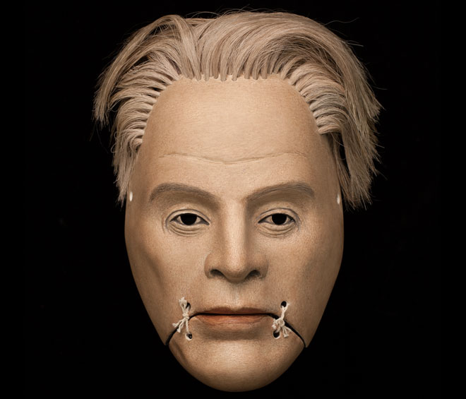 Simon Starling, At Twilight / Mask of W.B. Yeats, 2016. Mask by Yasuo Miichi. Courtesy of Simon Starling & The Modern Institute.