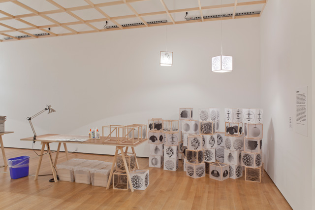 Superflex. Copy Light/Factory, 2008. Installation view of workshop as part of Print/Out, The Museum of Modern Art, New York, 19 February – 14 May 2012. Photograph: Thomas Griesel.