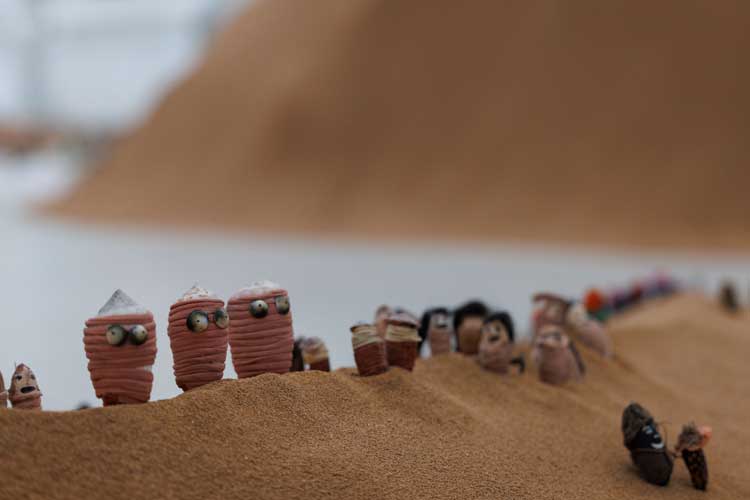 Repatriates Collective, From My Mother’s Country, 2026. Exhibition view, Tide of Returns, Ocean Space, Venice. Commissioned and produced by TBA21–Academy. Photo: Jacopo Salvi.